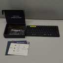 Samsers Full-Size Foldable Bluetooth Keyboard, KF08S Wireless Folding Keyboards with PU Leather Cover, Portable Travel for iPhone iPad Smartphone Tablet Laptop, Android Windows Mac OS, Black