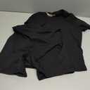 QINSEN Lounge Sets for Women 2 Piece Outfits Cropped Crew Neck Tops Fold Over Shorts Casual Loungewear Black S