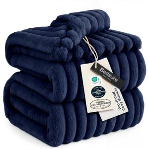 Bedsure GentleSoft Navy Blue California King Size Blanket for Couch - Cozy Soft Blankets for Women, Cute Small Fleece Throws for Girls, Birthday Gifts for Women, Navy, 102x96 Inches