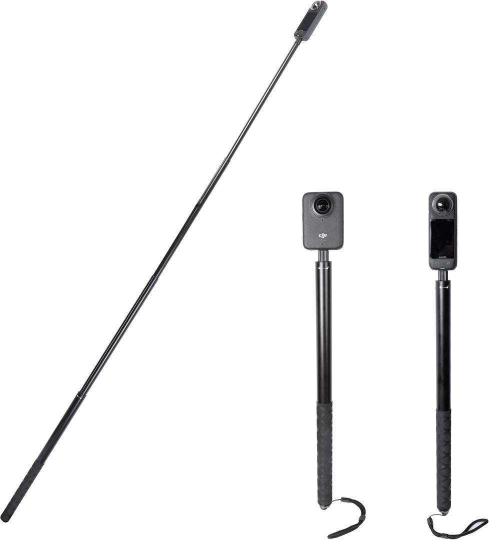 PellKing Long 77inch Invisible Selfie Stick for Insta360 ONE X5,X4, X3, X2, X, Insta360 ONE R, RS, DJI OSMO 360,GoPro Max, Insta 360 Camera 1/4" Extended Monopod Pole