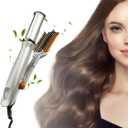2 in 1 Straight Curling Iron, 3 Heat Temperature Adjustable Hair Waver, Multi Functional Rotating Curling Iron, Fast Heat Hair Straightener and Curler Wand for All Dry and Wet Styling