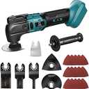 Cordless Oscillating Tool Compatible with Makita Battery, 21000 OPM Max Brushless-Motor Tool with Auxiliary Handle, Oscillating Multi-Tool for Scraping, Sanding,Cutting Wood(Tool only)