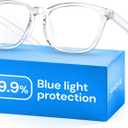 Gaoye Transparent, Clear Blue Light Glasses for Computer & Gaming - Anti UV Ray Lenses, Scratch-Resistant & Comfort Fit (Medium)