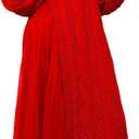 KANSOON Women Two Piece Outfit Set Oversized Heavy Knit Sweater with Tulle Maxi Skirt Fall Winter Outfits (Red, XL)