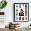 FramePro School Years Picture Frame K-12 Day Graduation Photo Collage Black Frame with Mat, Displays One 5x7 Photo and Twelve 2.5x3.5 Pictures