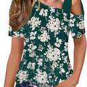 Womens Summer Tops Sexy Tie One Side Shirts Asymmetrical Off The Shoulder Tunic Blouses - M And Socks