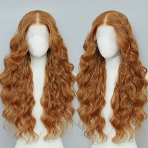 13x4 Synthetic Lace Front Wigs Pre Plucked 26 Inch Long Wavy Ginger Wigs For Black Women 100% Futura Premium HD Lace Wig Ready to Wear Beginner Friendly Daily Party Use