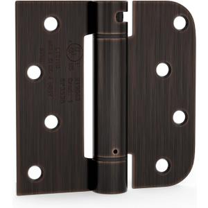 goldenwarm 3pack Oil Rubbed Bronze Door Hinges 4 Inch Self Closing Spring Door Hinge with Square & 5/8" Radius Corners - Adjustable Door Closing, Residential & Heavy-Duty Hardware