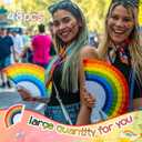 Panelee 48 Pcs Rainbow Hand Fans Portable Folding Pride Handheld Fans Plastic Colorful Pride Decorative for Women Men Gay Party Supplies Music Festival Dance Events(Rainbow Style)