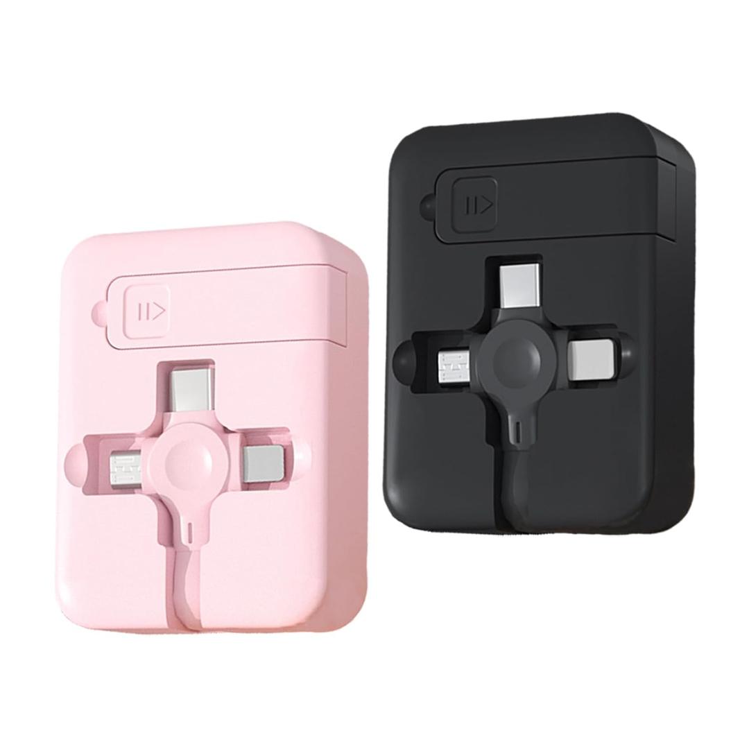 Gartmost 2 Pcs 3 in 1 Multi USB Fast Charging Cable, Phone Charger Retractable, Compatible USB C(Type-C)/Micro USB/IP, Compatible with iPhone 16/15/14/SE/13/12/11/XR/XS/X/8/7/6/5, Android, Tablets