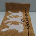 Whaline Easter Doormat Natural Coir Welcome Floor Mat White Bunny Rabbit Rectangle Entrance Door Rug for Indoor Outdoor Home Bathroom Decor, 16.5 x 29 Inch