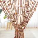 BECHAEO Handmade Boho Bamboo Beaded Curtain for Doorway, 35.5 x 75 Inches