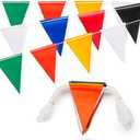 Safety Warning Pennant Banner Flags – Multipurpose 105FT OSHA High Visibility Colored Triangle Flags for Party, Roadwork, and Hazard Areas(MULTICOLOR,45pcs,105FT)