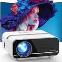 [Auto Focus/4K Support] Projector with WiFi and Bluetooth, 700ANSI Native 1080P Outdoor Movie Projector with Auto Focus/4P6D Keystone/50% Zoom/PPT, DBPOWER Portable Projector for iOS/Android/TV Stick (White)