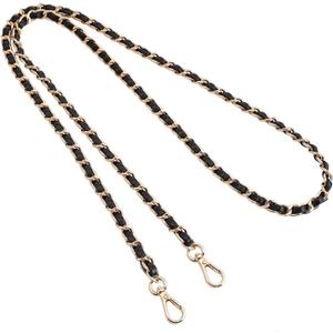 Bag Leather Chain Strap for Handbag Replacement,Purse Chain Shoulder Straps Crossbody (BLACK-120CM) (47in)
