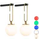 Jengush Battery Operated Wall Sconces Set of 2,Dimmable Wall Sconce Battery Powered with Remote Control,Indoor Not Hardwired Wall Lamp for Bedroom, Mid-Century Modern Wall Light