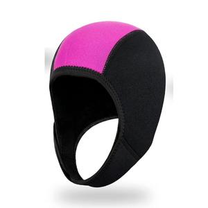 MAQUITA Neoprene Diving Hood, Thermal Wetsuit Hood Cap Swim Caps with Chin Straps Snorkeling Neoprene Surf Beanie Diving Headgear for Men Women Sailing Water Sports (Pink)
