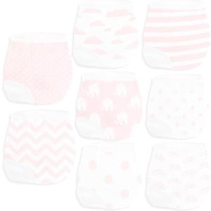 BaeBae Goods Potty Training Underwear for Girls 8 Piece, Absorbent Cotton Baby Toddler Training Pants 12M 2T 3T 4T 5T (Pink)