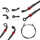 Motorcycle Brake Hose Braided,400-2400mm AN3 Hydraulic Clutch Tube Oil DOT Fluid Pipe Line Stainless Steel for ATV Dirt Pit Street Racing Bike,Removing Fittings Banjo (Black/600mm)