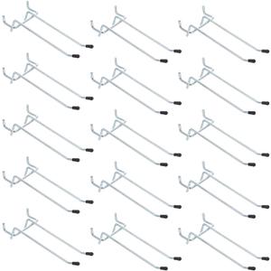 HARFINGTON 15pcs Pegboard Shelving Hooks 5" Metal Peg Board Display Hook Hanging Holders Wall Mount Organize Tools for Workbench Garage Kitchen Store, Silver