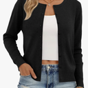 Trendy Queen Womens Cardigan Sweaters Lightweight Crew Neck Outfits Fall Fashion 2025 Clothing, M