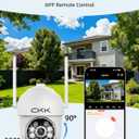 CKK 2K Security Cameras Outdoor 2Pack, 2.4G/5G Wireless Home Security Cameras, 360 PTZ, PIR Motion Detection, Color Night Vision, 2-Way Talk, Waterproof, Audible & Floodlight Alarm, Works with Alexa