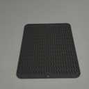 ZLR Silicone Dish Drying Mat for Kitchen Counter, Eco-Friendly Fast Dry Dish Mat, Easy Clean Multi Usage Drying Matt, Heat Resistant Trivet, 12" x 16" Large, Dark Gray
