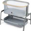 Maxi-Cosi Iora Baby Bassinets Bedside Sleeper, Portable Bassinet, Infant Bedside Sleeper Crib, Height Adjustable, Breathable Mesh, Large Storage Basket, Classic Slate