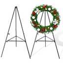 FULAIERGD 2 Pcs Christmas Metal Wreath Stand Holder - Detachable Wreath Holder for Cemetery, Wreath Easel for Wedding Flower Display Wreath Holder for Grave Gravestone Indoor, Outdoor Decorations