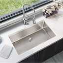 Elkay Lustertone Iconix ELUHH3017TPD Single Bowl Undermount Stainless Steel Sink with Perfect Drain, 32-1/2 x 19-1/2 x 9