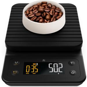 Greater Goods Coffee Scale with Timer 0.1g Precision Digital Coffee & Espresso Scale for Pour-Over, Coffee Bean Weighing, Barista Brewing, Waterproof Cover, 3kg Capacity (Onyx Black)