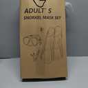 Snorkeling Gear for Adults,3 in 1 Snorkel Set with Panoramic View Diving Mask Anti-Fog Anti-Leak,Dry Top Snorkel,Fins and Travel Bag for Swimming,Snorkeling and Travel Diving (S/M5-9, Black)