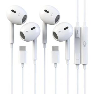 2 Pack Headphones with USB-C Plug, Wired Ear Buds with Built-in Remote to Control Music, Phone Calls, and Volume,Compatible for iPhone 15 16 17 Pro Max Plus