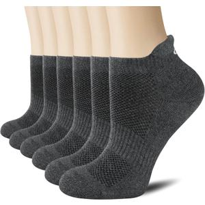 CS CELERSPORT 6 Pairs Ankle Athletic Running Socks Low Cut Sports Tab Socks for Men and Women (Small)