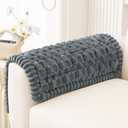 Smiry Couch Covers for Dogs Washable, Non Slip Fuzzy Pet Couch Covers for Sofa, Soft Thick Sofa Slipcovers Furniture Protector Pet Friendly (Dark Grey, 27.6" x 27.6")