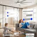 84 Inch Industrial Smart Ceiling Fan with Light, WiFi Alexa & Remote Control, 8 Brushed Nickel Aluminum Metal Blades, High CFM Extra Large Outdoor Ceiling Fan for Patios Garage Warehouse