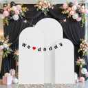 Set of 3 Arch Backdrop Cover Spandex Fitted Wedding Arch Covers,Round Top Double-Sided Chiara Arch Covers for Party Wedding Birthday Ceremony Event Banquet Decoration(4ft,5ft,6ft White)