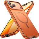 Magnetic for iPhone 17 Pro Max Case, [1:1 Metal Original Grip] Fit for MagSafe [Military-Grade Protection] with Shockproof Anti-Lining Slim Cover for iPhone 17 Pro Max Phone Case,Orange