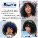 Short Curly Bob Human Hair Wig with Bangs 100% Human Hair Glueless Wear and Go No Lace Wig Machine Made Water Wave Bob Wig for Black Women Natural Black Color 12 inch