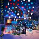 Independence Day Projector Lights 4th of July Projector Patriotic Waterproof Outdoor Indoor LED Spotlight with Dynamic American Flag Patterns for Garden Yard Party Decor(Star)