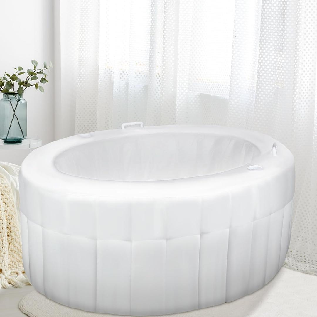 1 Set Birth Pool with Liner Including 1 Inflatable Home Birthing Pool 1 Liner Birthing Tub White Water Birth Tub for Labor Expectant Mothers Doula Midwife Supplies 65 L x 55 W x 26 H