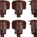 6-Piece PU Leather Billiard Pockets with Diamond Pattern - Durable Accessories for Billiard Pool Table (Walnut)