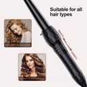 1/2-1 Inch Ceramic Small Tapered Curling Wand for Short Hair, Curling Iron | 13-25mm Small Barrel for Natural Curls & Soft Waves, 410°F/320°F Dual Heat Settings, Dual Voltage