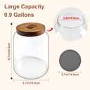2-Pack 0.9 Gallon Large Glass Jars, Airtight Storage Canisters | Wide mouth 115 oz kitchen containers for laundry room flour sugar pantry organization. Includes 16 labels pen 2 silicone mats