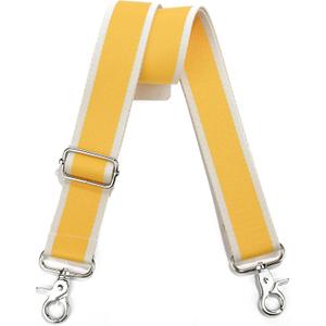 Wide Purse Strap Adjustable Replacement Crossbody Bag Strap Silver Hardware Shoulder Straps (Silver -Color Block-yellow-824)