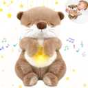 LUKETURE Snuggle Breathing Otter Plush Toy - Baby Sleep Soother with Calming Motion, White Noise, Soft Night Light & Soothing Vibration, Sensory Toy for Infants & Toddlers