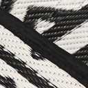 RURALITY Outdoor Rugs 8'x10' Waterproof for Patios Clearance,Plastic Straw Mats for Backyard,Porch,Deck,Balcony,Black&White