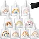 10 Pcs Teacher Gift Bags Rainbow Tote Bags Bulk Thank You Gifts Bag for Teacher Mother Women Gift School