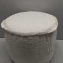 ZICOTO Beautiful Boucle Pouf Ottoman and Foot Rest - Elevate Your Living Room Decor with Lightweight Comfort and Charm - A Round Modern Foam Filled Foot Stool Perfect to Rest Your Feet (White)