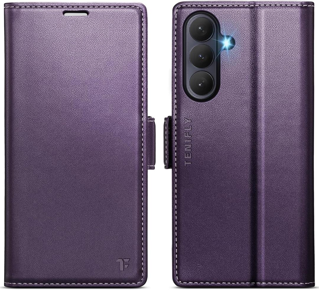 for Samsung Galaxy S26 Plus Case Wallet with RFID Blocking Card Holder, PU Leather Kickstand Protective Flip Phone Cover Fit for Galaxy S26 Plus 6.7", Purple